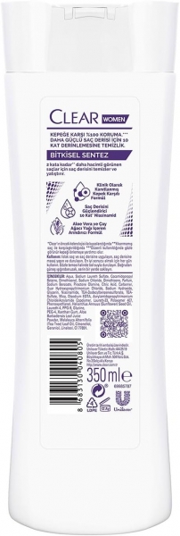 Clear Women Kepeğe Karşı Etkili Bitkisel Sentez 350 ml Şampuan