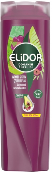 Elidor Doğanın Enerjisi Avokado ve Üzüm Çekirdeği Yağı Güçlendirici & Parlaklık Kazandırıcı 400 ml Şampuan