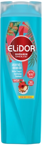 Elidor Doğanın Enerjisi Argan Yağı ve Hibiskus Özü 400 ml Şampuan