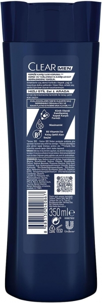 Clear Men Hızlı Stil 350 ml 2'si 1 Arada