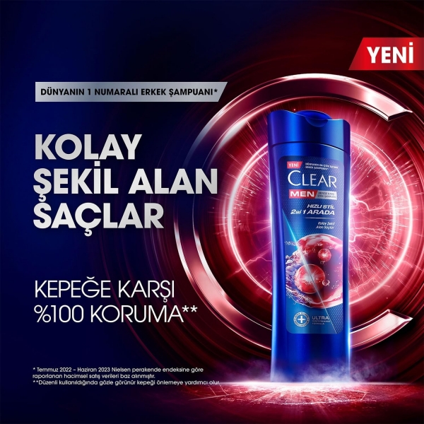 Clear Men Hızlı Stil 350 ml 2'si 1 Arada