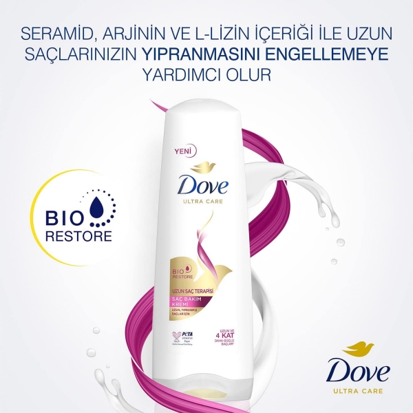 Dove Ultra Care Uzun Saç Terapisi Uzun Yıpranmış Saçlar 350 ml Saç Kremi