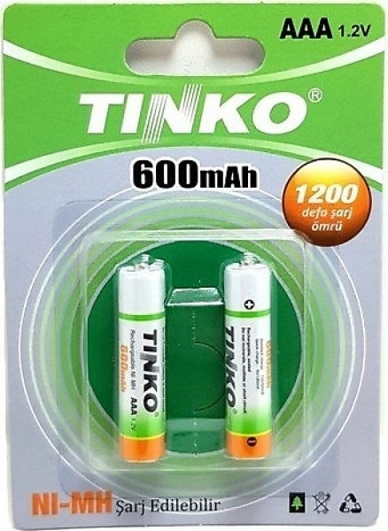 Tinko TK-600 600 mAh AAA 2'li İnce Kalem Pil