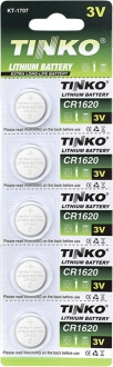 Tinko CR1620 5'li Düğme Pil