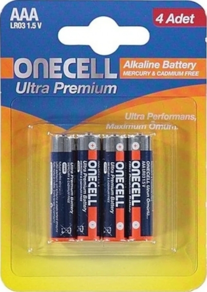 Onecell Ultra Premium AAA 4'lü İnce Kalem Pil