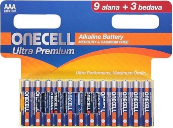 Onecell Ultra Premium AAA 12'li İnce Kalem Pil