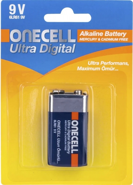 Onecell Ultra Dijital 9V Dikdörtgen Pil