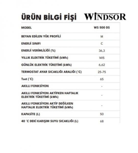 Windsor WS 500 DS Termosifon