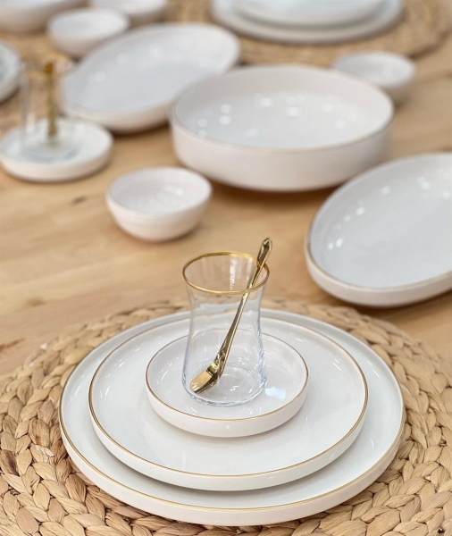 Onedekor Modern Gold İstanbul 43 Parça Kahvaltı Takımı
