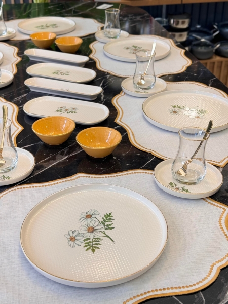 Onedekor Modern Daisy 32 Parça Kahvaltı Takımı