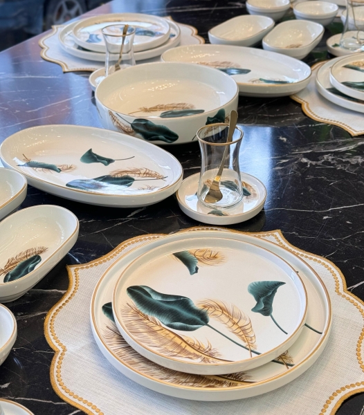 Onedekor Modern Gold Başak 43 Parça Kahvaltı Takımı