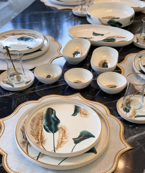 Onedekor Modern Gold Başak 43 Parça Kahvaltı Takımı