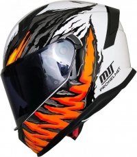 MTS Pro Helmets M-910 Siyah-Turuncu-Beyaz resim