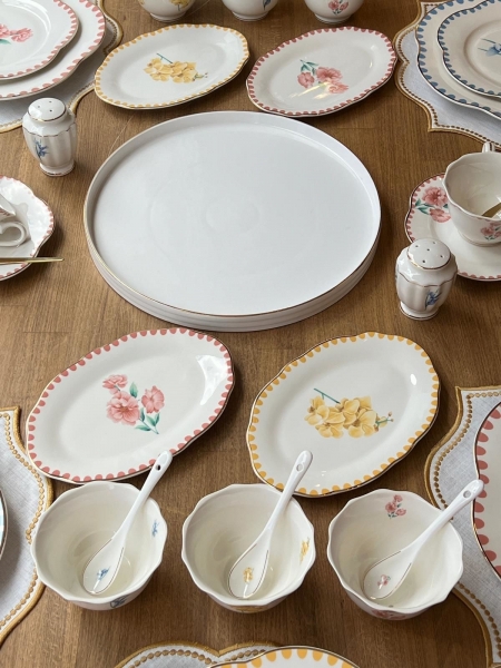 Rossev Flowers 55 Parça Kahvaltı Takımı