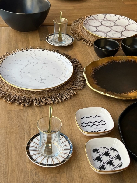 Rossev Bellini Black 46 Parça Kahvaltı Takımı