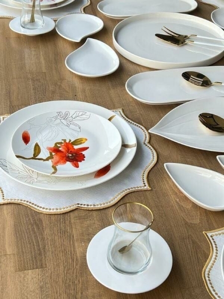 Rossev Royal Flower 56 Parça Kahvaltı Takımı