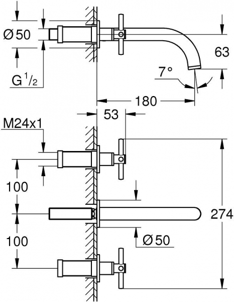 Grohe Atrio 20661GL0 Lavabo Bataryası