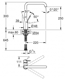 Grohe Essence 30269GN0 Eviye Bataryası