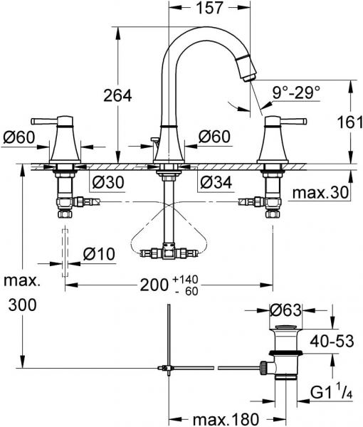 Grohe Grandera L 20619000 Lavabo Bataryası