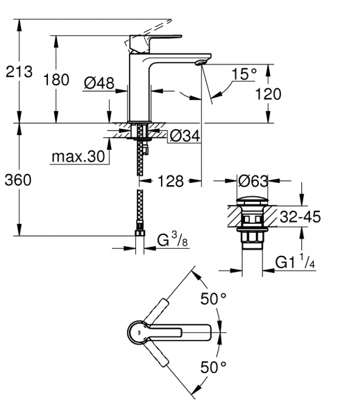 Grohe Lineare 23106AL1 Lavabo Bataryası