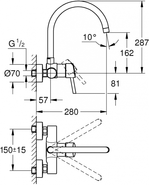 Grohe Concetto 32667001 Eviye Bataryası