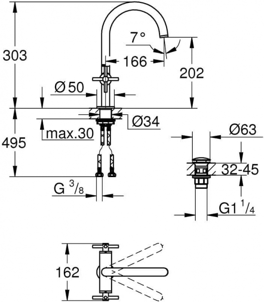 Grohe Atrio 21144GL0 Lavabo Bataryası