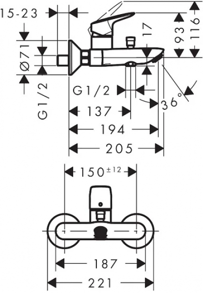Hansgrohe Logis 71400000 Banyo Bataryası