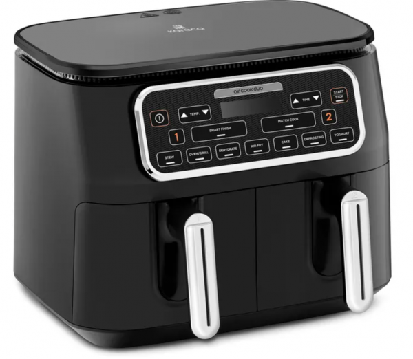 Karaca Air Pro Cook Duo Ev Yemeği XXXL 8 L Air Fryer Fritöz (Gümüş / Siyah)