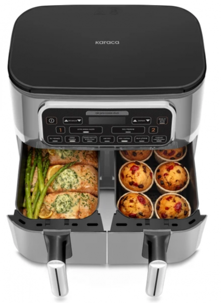 Karaca Air Pro Cook Duo Ev Yemeği XXXL 8 L Air Fryer Fritöz (Gümüş / Gri)