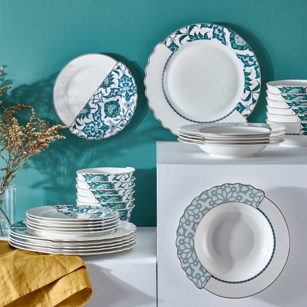 Neva Mentol Hibrit N3278 24 Parça Yemek Takımı