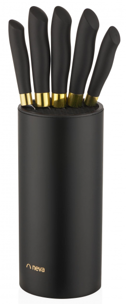 Neva N3295 Bitter Gold Silindir Standlı Bıçak Seti 6 Parça