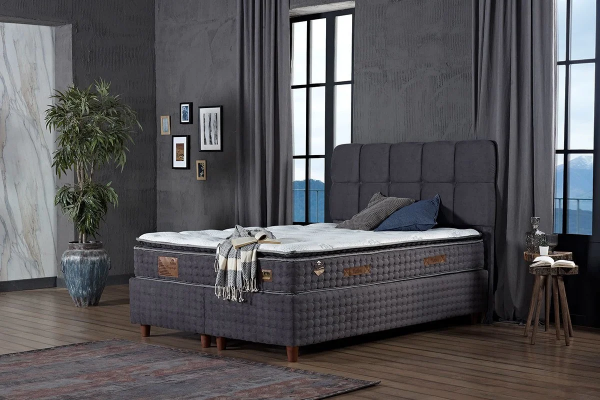 Tutku Begonya 100x200 Baza+Başlık+Yatak Seti