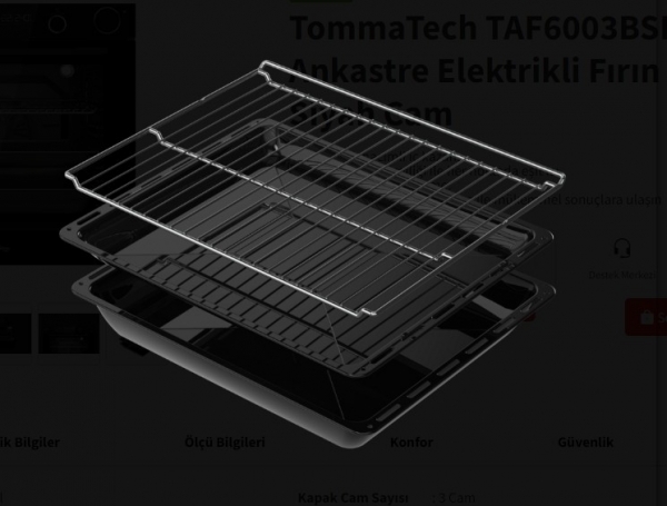 Tommatech TAF6003BSP Ankastre Fırın