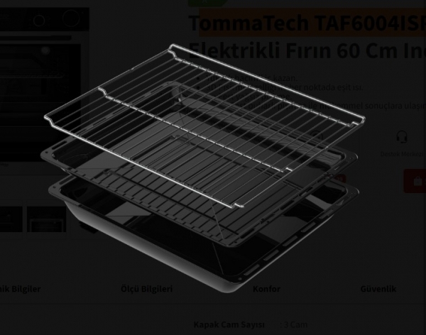 Tommatech TAF6004ISP Ankastre Fırın