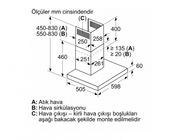 Siemens LC67BBK00T Davlumbaz