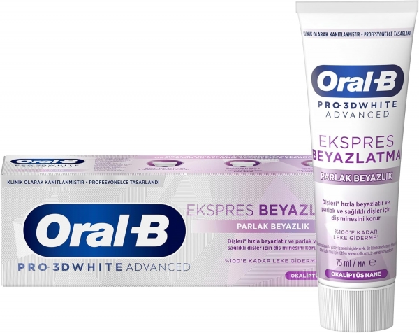 Oral-B Pro 3D White Advanced Ekspres Beyazlık Parlak Beyazlık 75 ml