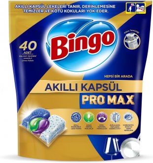 Bingo Hepsi Bir Arada Akıllı Kapsül Pro Max Tablet Bulaşık Makinesi Deterjanı 40 Adet