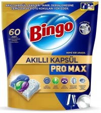 Bingo Hepsi Bir Arada Akıllı Kapsül Pro Max Tablet Bulaşık Makinesi Deterjanı 60 Adet resim