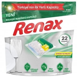 Renax Hepsi Bir Arada Tablet Bulaşık Makinesi Deterjanı 22 Adet