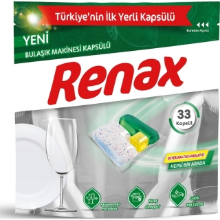 Renax Hepsi Bir Arada Tablet Bulaşık Makinesi Deterjanı 33 Adet