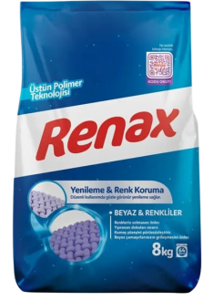 Renax Yenileme & Renk Koruma Renkliler ve Beyazlar Toz Çamaşır Deterjanı 8 kg