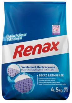 Renax Yenileme & Renk Koruma Renkliler ve Beyazlar Toz Çamaşır Deterjanı 4.5 kg