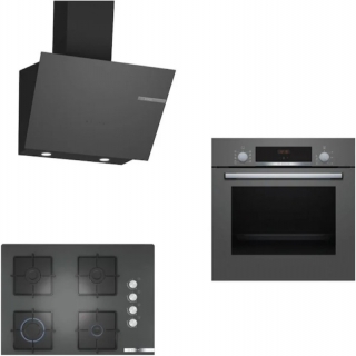 Bosch Gri Ankastre Set POP7C9O12O + HBF534EH3T + DWK66PJ70T