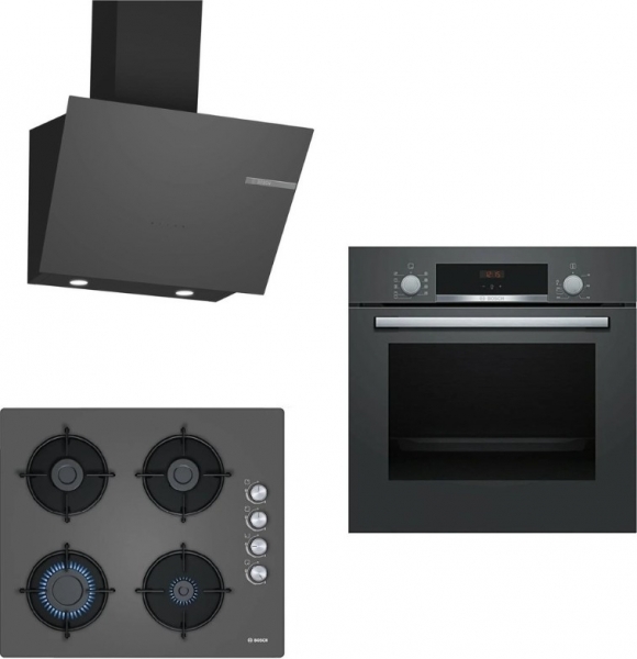 Bosch Gri Ankastre Set POP6C9O10O + HBF534EH3T + DWK66PJ70T