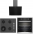 Grundig Siyah Ankastre Set GIGL 622410 GR + GEBD 12302 B + GDSP 2474 BB