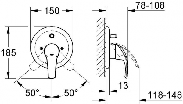 Grohe Eurosmart 19450001 Banyo Bataryası