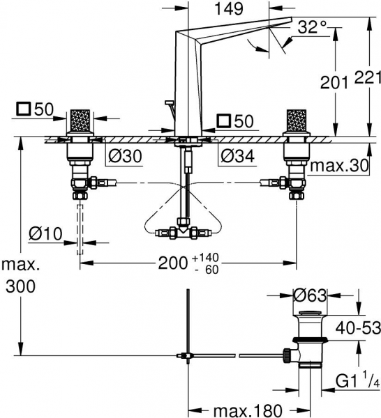 Grohe Allure Brilliant L 20667AL0 Lavabo Bataryası