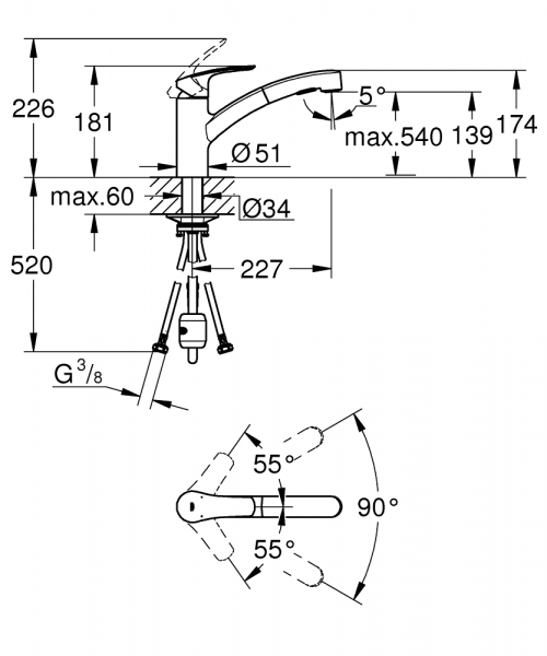Grohe Eurosmart 303052431 Lavabo Bataryası