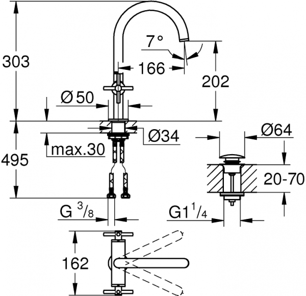 Grohe Atrio 21144AL0 Lavabo Bataryası
