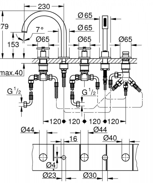 Grohe Atrio 29408AL0 Küvet Bataryası